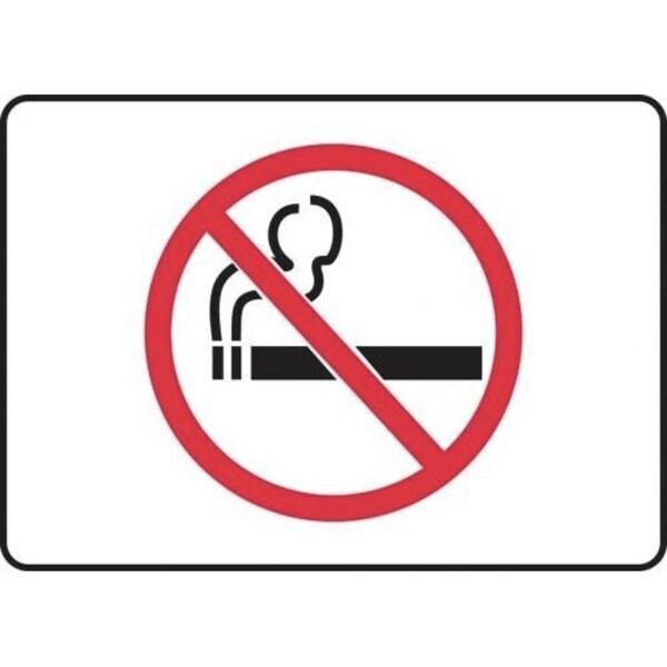 Accuform No Smoking Sign, Legend NO SMOKING SYMBOL, 6 mil Adhesive DuraVinyl, 7 in Height, 10 in Width MSMK417XV - main